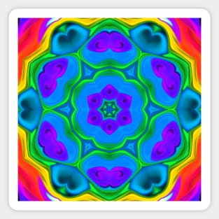 Psychedelic Hippie Flower Rainbow Sticker